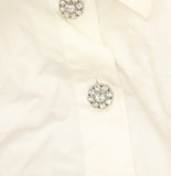 A New Day Womens Long Sleeve Embellished Button-Down Shirt 94736380 White L