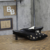 A New Day Womens Katia Heels Mule Rhinestone Satin 94663379 Black 7M