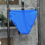 Salt + Cove Ribbed Banded High-Waist Swim Bikini Bottoms Cosmic Cobalt Blue S