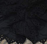 American Rag Cie Laser-Cut Faux-Suede Eyelet Cropped Shorts Classic Black L