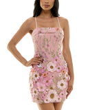 City Studios Juniors Embroidered Tulle 3D Dress 8304UG3BT3 Pink Multi 5/6