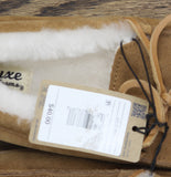 Dluxe By Dearfoams Mens Shearling Side Stitch Moc Slippers 91315901 Brown 8