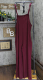 Live To Be Spoiled Juniors' Knit Sleeveless Jumpsuit KOLJ334J Burgundy Red XL