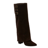A New Day Tambra Faux Suede Buckle Tall Boots 95143239 Chocolate Brown 7.5M