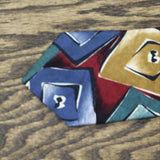 Ted Lapidus Mens 100% Silk 3 1/2" Italy Necktie Blue Multi One Size