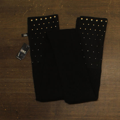 INC International Concepts Solid Studded Ribbed Muffler Scarf IN9542501 Black