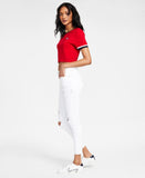 Tommy Jeans Women's Distressed Mid-Rise Skinny Ankle Jeans White 6