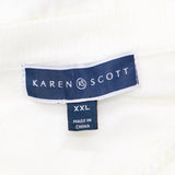 Karen Scott Womens Pearl Button Front Cardigan Sweater 16669d198b9046 White XXL
