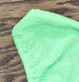 Love & Bikinis Textured Triangle Bikini Swim Top Jungle Green