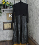 Anne Klein Womens Faux-Leather A-Line Midi Dress 10853433 Black 2