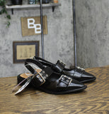 Wild Fable Womens Peyton Double Buckle Slingback Flats 90511436 Black 6M