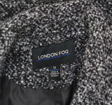 London Fog Textured Button-Front Short Jacket Black / Gray Multi 1X