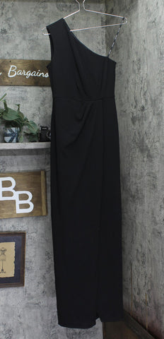 Calvin Klein Womens One Shoulder Gown with Waist Ruch CD9B22M3 Black 4