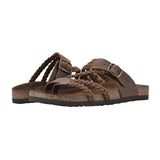 White Mountain Womens Strappy Hayleigh Footbed Sandal Brown / Leather 12M