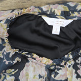 LC Lauren Conrad Womens Floral Lined Pullover Blouse Shirt Top Gray Blue Multi S