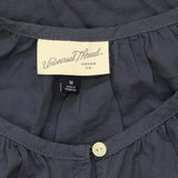 Universal Thread Puff Sleeve Woven Lightweight Button Up Blouse Shirt Top Blue M