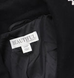 Beautiful By Lawrence Zarian Belted Coat with Contrast Blanket Stitch Black 3XP