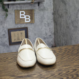 Journee Collection Topline Square Toe Slip-On Block Heel Ivory Off White 8.5W