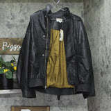 Universal Thread Faux Leather Full Zip Snap Closure Bomber Jacket Black M