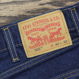 Levi's Mens 505 Regular Fit Straight Leg 5 Pocket Jeans Dark Blue Wash 40x32