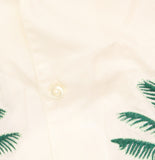 Officine Generale Palm Tree Camp Cuban Embroidered Shirt Ecru Off White S