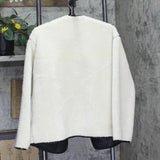 Universal Thread Crewneck Coat with Waist Pockets and Long Hem Cream Off White S