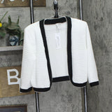 Ny Collection Textured Knit Petite 2-Piece Dress Set PTXD2798 Black / White 14P