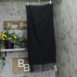 Style & Co. Womens Solid Patchwork Weave Fringe Scarf SC9542502 Black