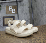 Naturalizer Womens Coast Platform Slingback Flat Sandal Porcelain Brown 8.5M