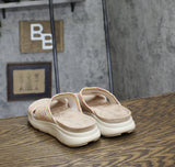 Easy Spirit Womens Amari Sporty Flat Sandal Slides Rainbow Confetti White 8M