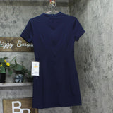 B. Darlin Juniors Short Sleeve Mockneck Mini Dress 45UAP84 Navy Blue 7/8