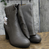 Journee Collection Womens Carver Wide Calf Knee-High Boots Gray 10M