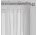 Regal Home Solid Voile Rod Pocket Sheer Single Curtain Panel Silver Gray 54x95