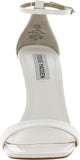 Steve Madden Womens Spree Patent Ankle Strap Sandals SPRE02S1 White 7M