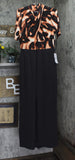 RACHEL by Rachel Roy Twisted Short- Sleeve Jumpsuit Leopard Black Multi 2XL
