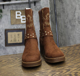 Sun + Stone Womens Norahh Moto Midshaft Booties Russet Microsuede Brown 8M