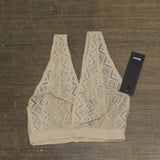 DKNY Womens DK7596 Pure Lace Bralette DK7596 Cashmere Brown S