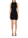 Guess Womens Sleeveless Studded Veronika Bodycon Knit Sweater Dress Jet Black L