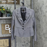 The Limited Womens 3 Button Peplum Blazer Jacket 1667e674335923 Black Multi S