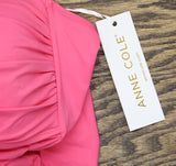 Anne Cole Womens Twist-Front Ruched One-Piece Swimsuit MYMO00501 Pink Glow 14