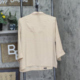 Sanctuary Womens Satin Pajama Shirt Top Button Up SY2726231 Almond Brown XL