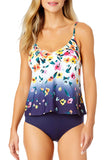 Anne Cole Floral Gradient Triangle Tankini Top Swim Gradient Floral Blue Multi L
