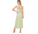 Adrianna Papell Beaded Gown Sleeveless Dress Aloe Mist Green / Ivory 2