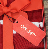 On 34th Womens Ribbed Beanie Gloves Boxed Set Gift MO9042501 Red