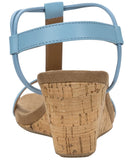 Style & Co. Womens Mulan Wedge Sandals Cork MULANPU Blue Myth 8M