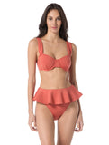 Vince Camuto Underwire Bikini Top with Adjustable Straps Cinnabar Orange Brown L