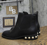 On 34th Womens Jeovana Pearl Chelsea Booties 10019682400 Black Smooth 12M