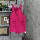 Cupshe Womens Patch Pocket Pinafore Romper Pink S
