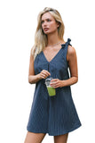 Cupshe Womens Sleeveless Tie-Shoulder Mini Dress Navy Blue M