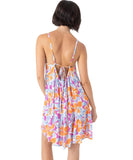 Roxy Floral Mini Sundress Beach Cover-Up 434003089 Botanic Blue Multi M